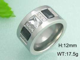 Stainless Steel Stone&Crystal Ring