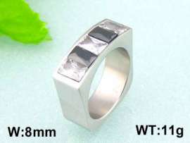 Stainless Steel Stone&Crystal Ring