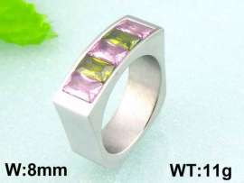 Stainless Steel Stone&Crystal Ring