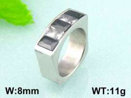 Stainless Steel Stone&Crystal Ring
