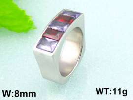 Stainless Steel Stone&Crystal Ring