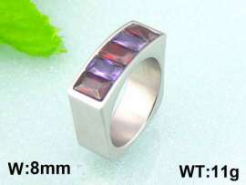 Stainless Steel Stone&Crystal Ring