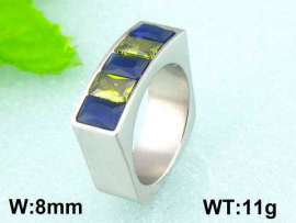 Stainless Steel Stone&Crystal Ring