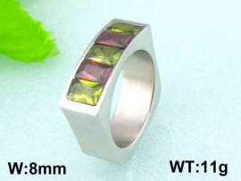 Stainless Steel Stone&Crystal Ring