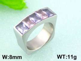 Stainless Steel Stone&Crystal Ring