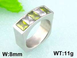Stainless Steel Stone&Crystal Ring