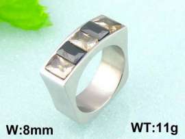 Stainless Steel Stone&Crystal Ring