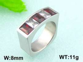 Stainless Steel Stone&Crystal Ring