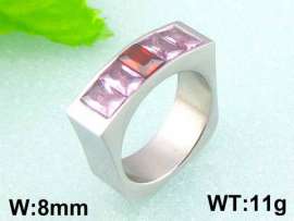 Stainless Steel Stone&Crystal Ring