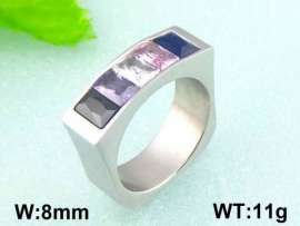 Stainless Steel Stone&Crystal Ring