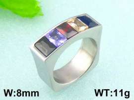 Stainless Steel Stone&Crystal Ring