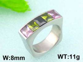 Stainless Steel Stone&Crystal Ring