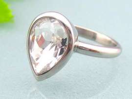 Stainless Steel Stone&Crystal Ring