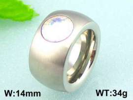 Stainless Steel Stone&Crystal Ring