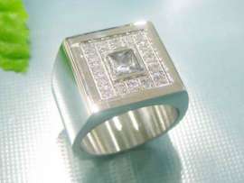 Stainless Steel Stone&Crystal Ring