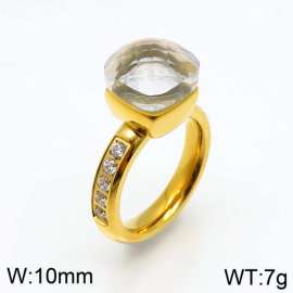 Stainless Steel Stone&Crystal Ring