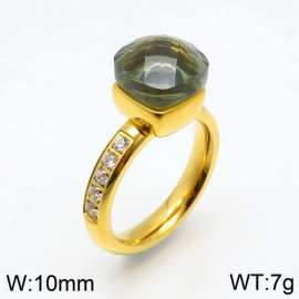 Stainless Steel Stone&Crystal Ring
