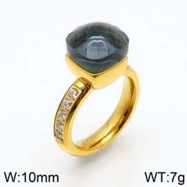 Stainless Steel Stone&Crystal Ring