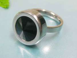 Stainless Steel Stone&Crystal Ring