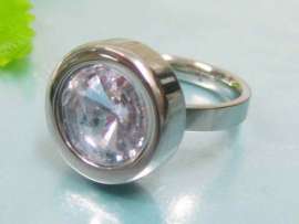 Stainless Steel Stone&Crystal Ring
