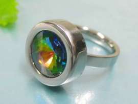 Stainless Steel Stone&Crystal Ring