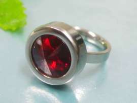 Stainless Steel Stone&Crystal Ring