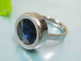 Stainless Steel Stone&Crystal Ring