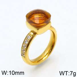 Stainless Steel Stone&Crystal Ring