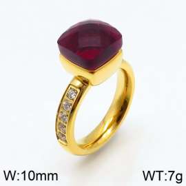 Stainless Steel Stone&Crystal Ring