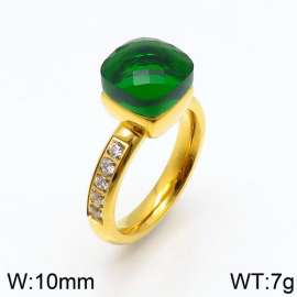 Stainless Steel Stone&Crystal Ring