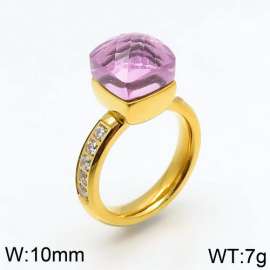 Stainless Steel Stone&Crystal Ring