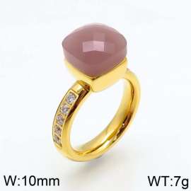 Stainless Steel Stone&Crystal Ring