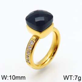 Stainless Steel Stone&Crystal Ring