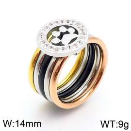Stainless Steel Stone&Crystal Ring