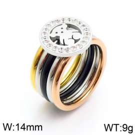 Stainless Steel Stone&Crystal Ring