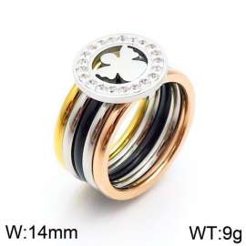 Stainless Steel Stone&Crystal Ring