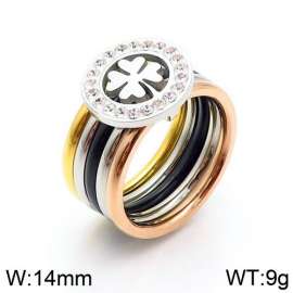 Stainless Steel Stone&Crystal Ring