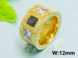 Stainless Steel Stone&Crystal Ring