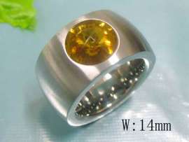 Stainless Steel Stone&Crystal Ring