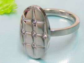 Stainless Steel Stone&Crystal Ring