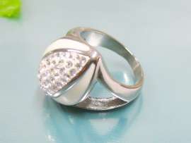 Stainless Steel Stone&Crystal Ring