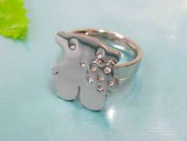 Stainless Steel Stone&Crystal Ring