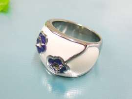 Stainless Steel Stone&Crystal Ring