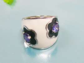 Stainless Steel Stone&Crystal Ring