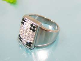 Stainless Steel Stone&Crystal Ring