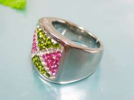 Stainless Steel Stone&Crystal Ring