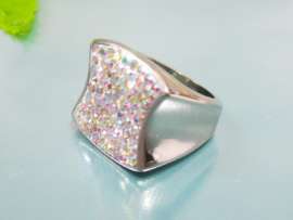 Stainless Steel Stone&Crystal Ring