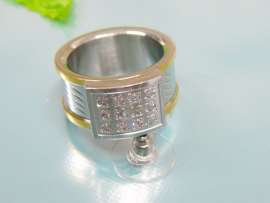 Stainless Steel Stone&Crystal Ring