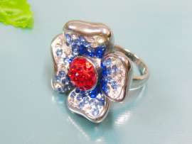 Stainless Steel Stone&Crystal Ring