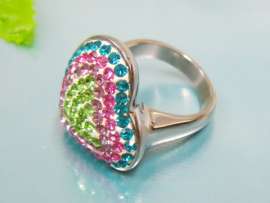 Stainless Steel Stone&Crystal Ring